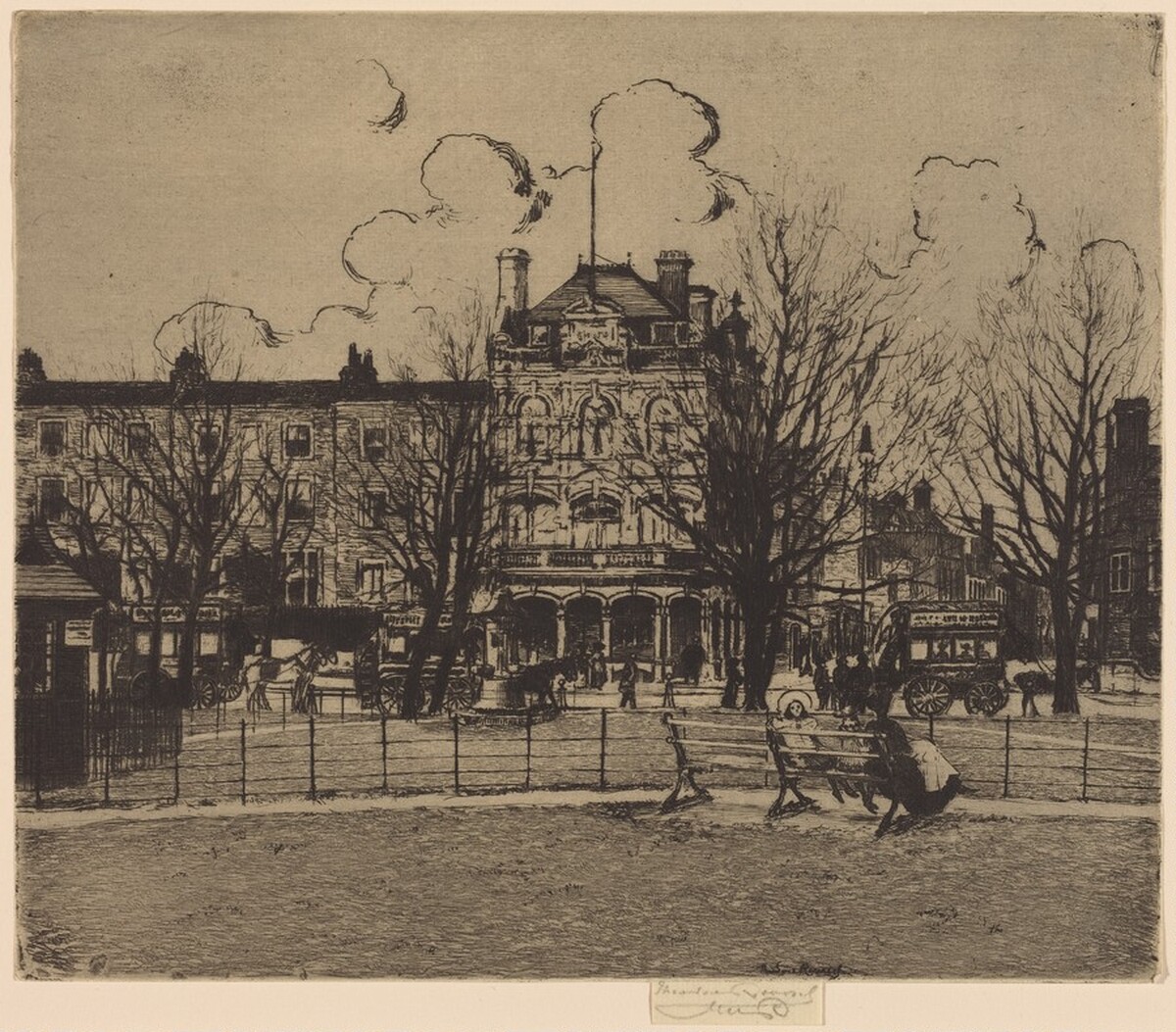 Parson's Green, Afternoon, End of Winter, The Duke's Head by Théodore Roussel