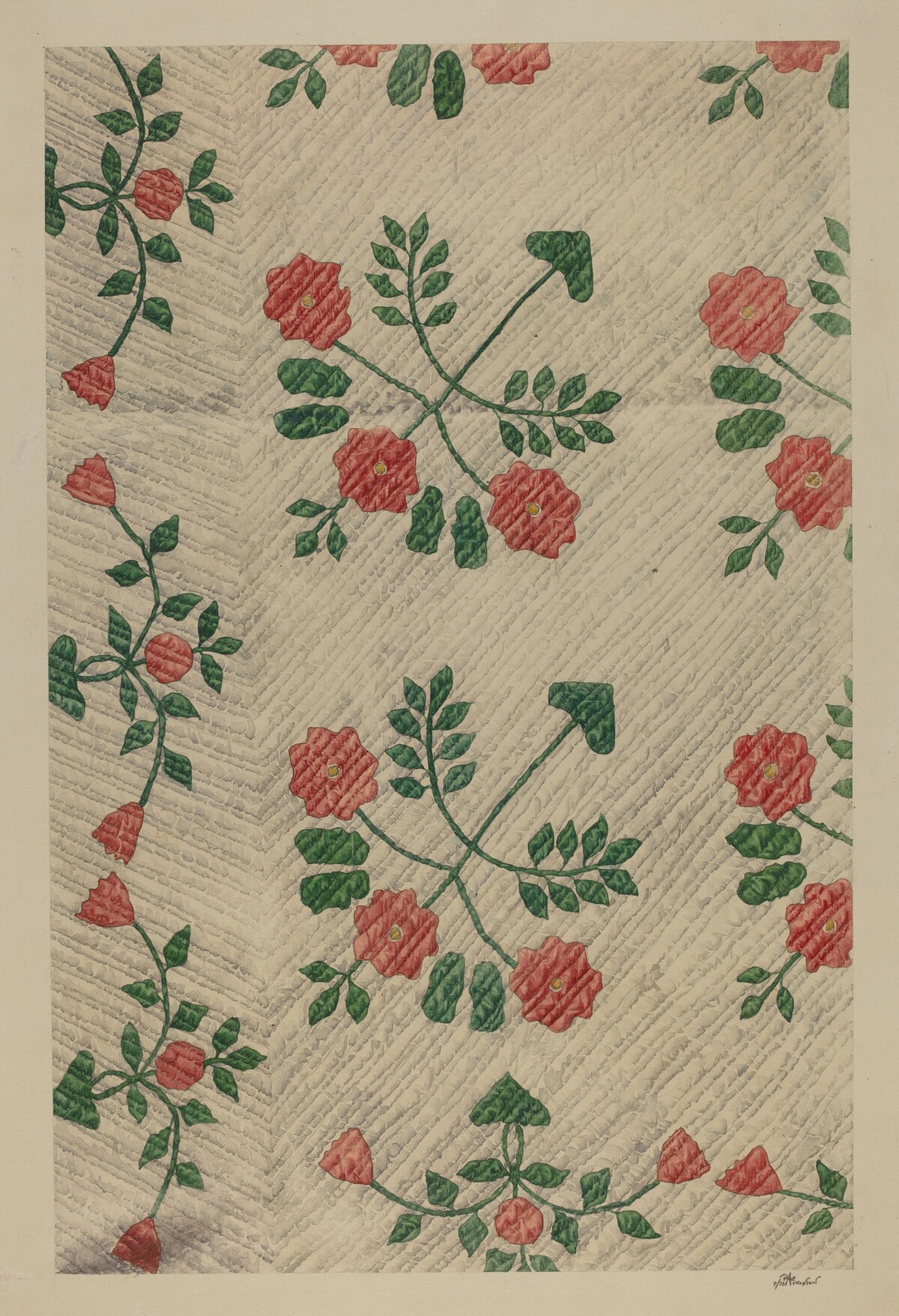 Quilt - Rose Design by Ralph Atkinson