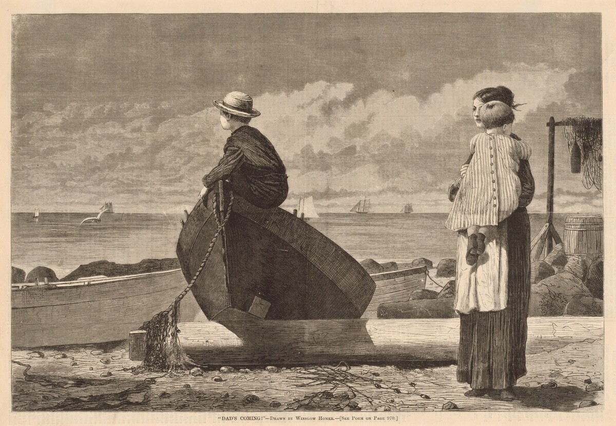 "Dad's Coming!" by after Winslow Homer