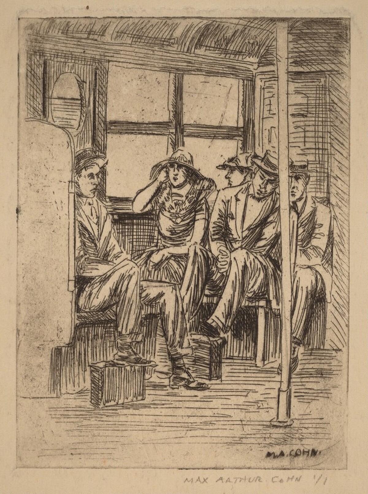 Untitled (Interior of Subway Car) by Max Arthur Cohn