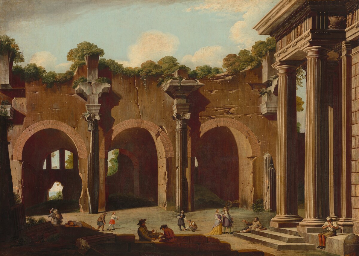 The Basilica of Constantine with a Doric Colonnade by Niccolô Codazzi