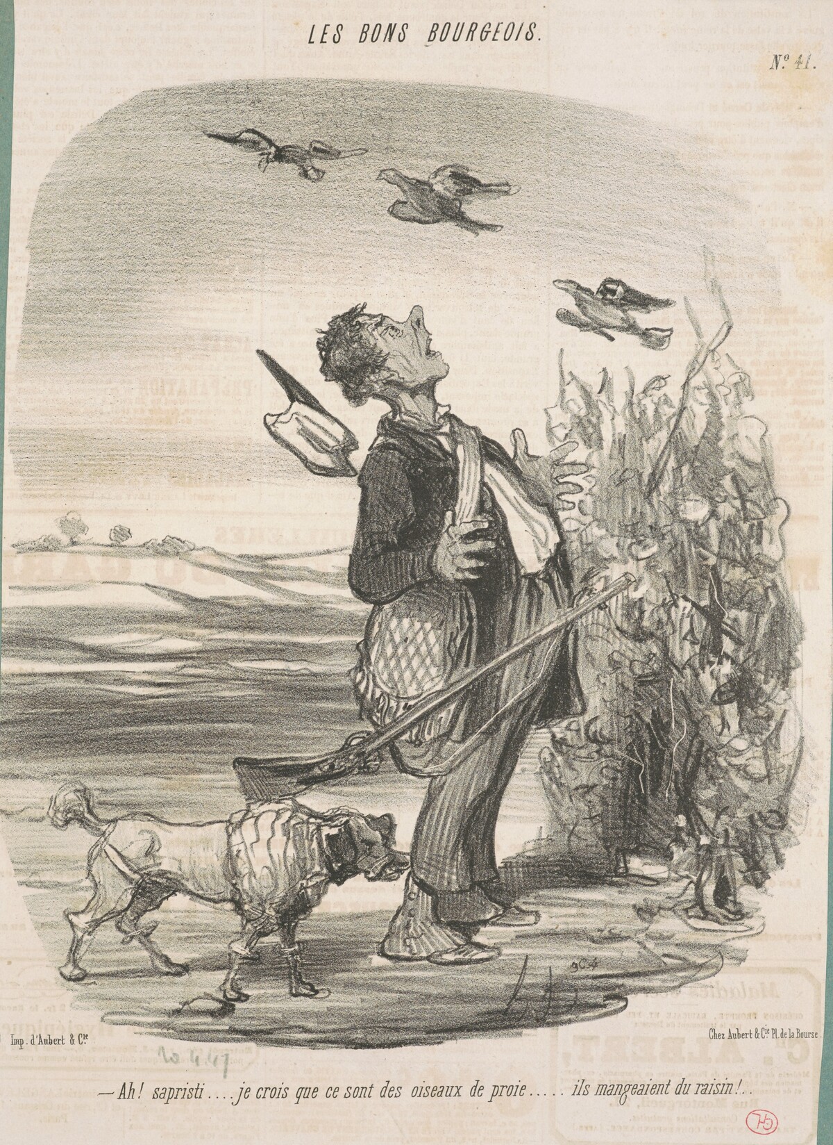Ah! ... Je crois que ce sont des oiseaux de proie ... by Honoré Daumier