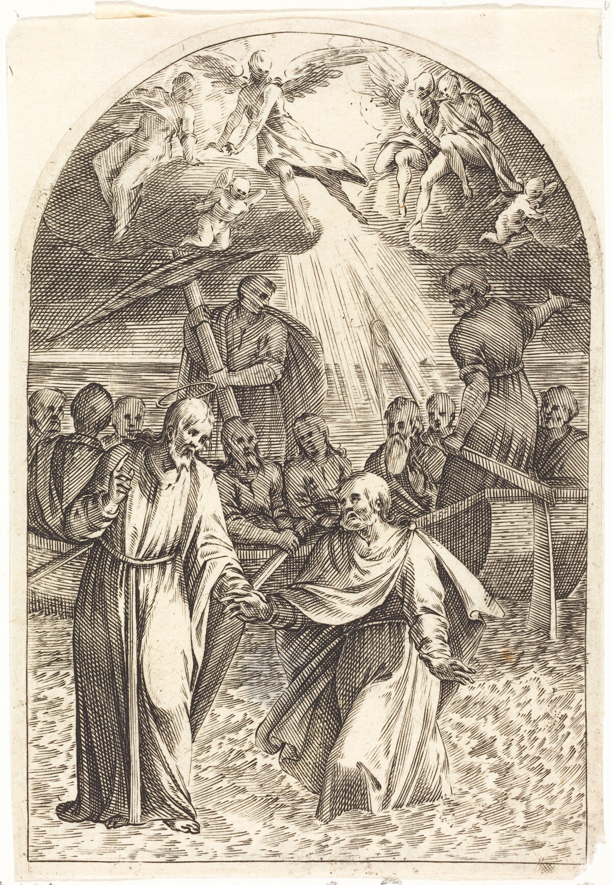Christ Walking on the Water [second plate] by Jacques Callot