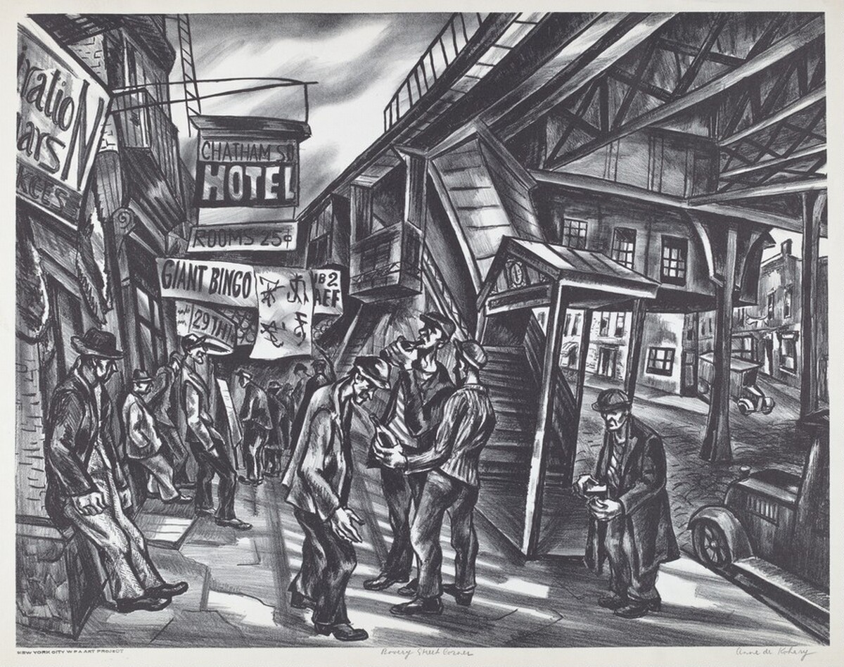 Bowery Street Corner by Anne de Kohary