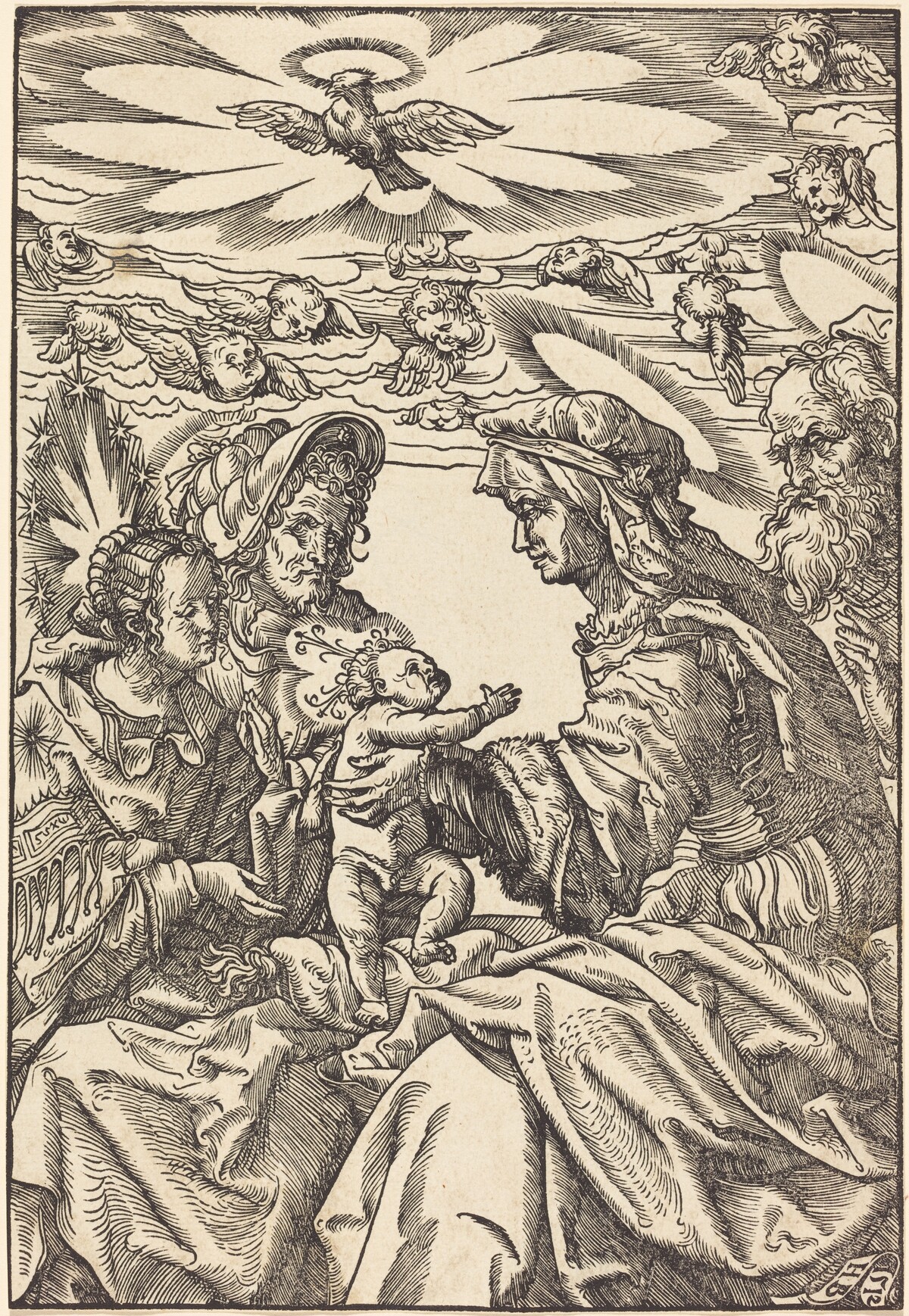 The Holy Family with Saint Anne and Saint Joachim by Hans Burgkmair I