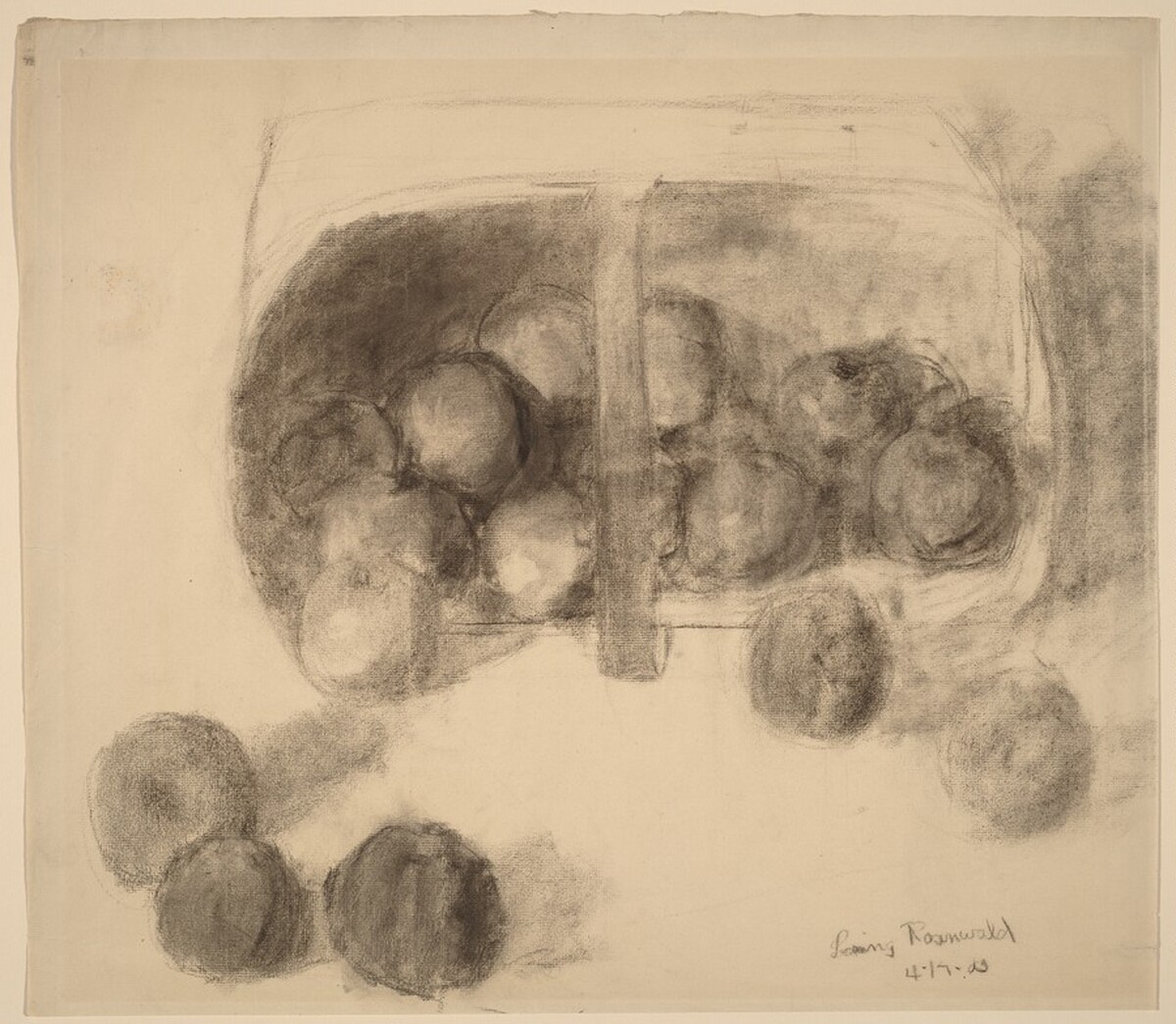 Still Life (Apples and Basket) by Lessing Julius Rosenwald