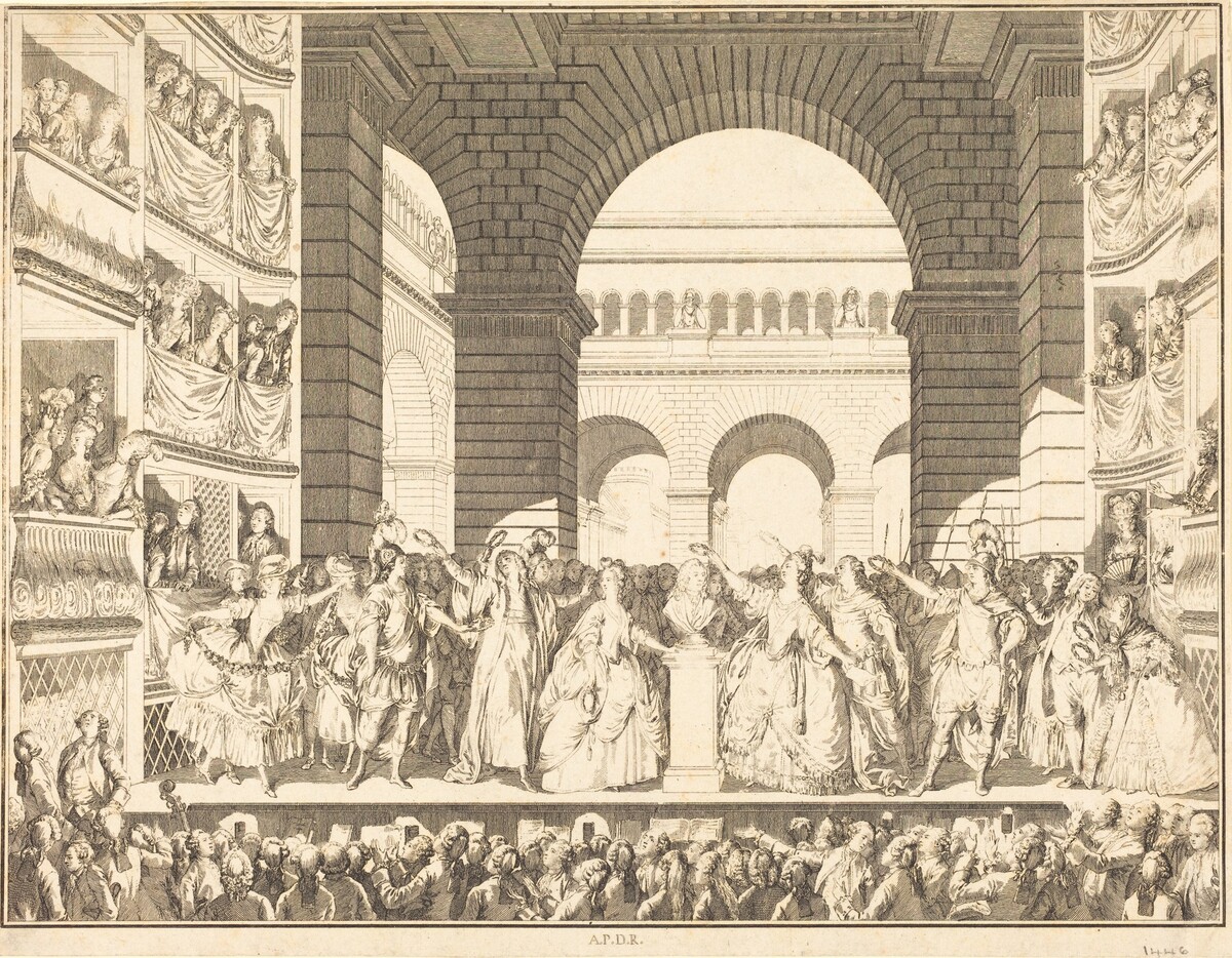 Couronnement de Voltaire (The Crowning of Voltaire) by Charles-Etienne Gaucher after Jean-Michel Moreau