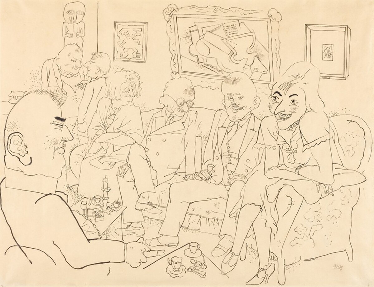 In The Drawing Room [The Art Critics] by George Grosz
