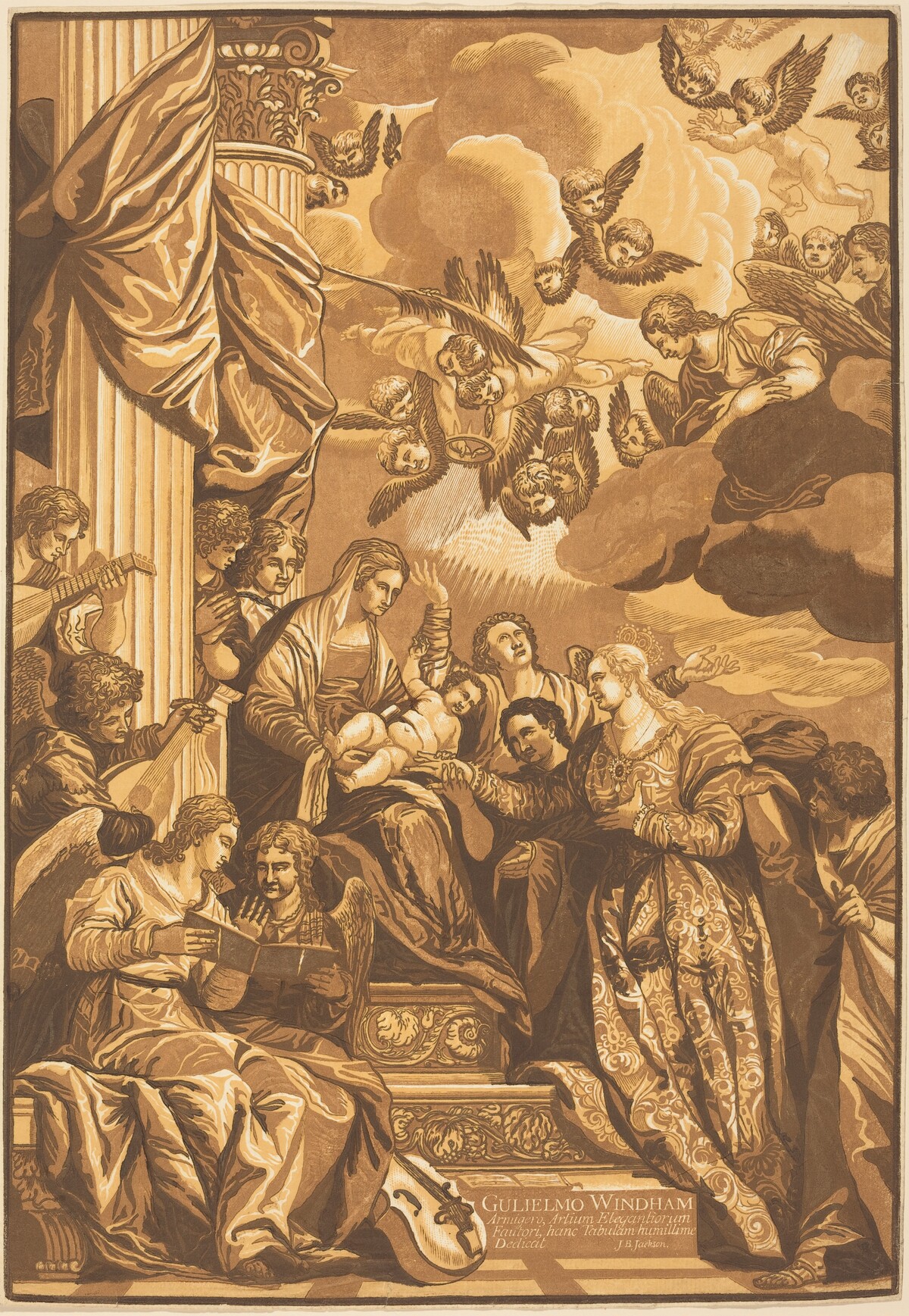 The Mystic Marriage of Saint Catherine by John Baptist Jackson after Veronese