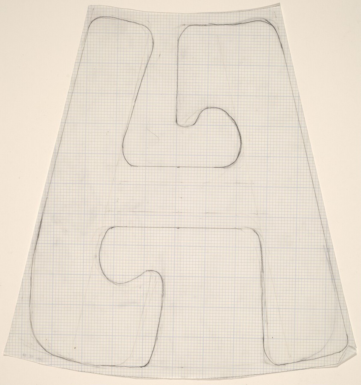 Sketch for "Building - Blocks for a Doorway" (H) by Vito Acconci
