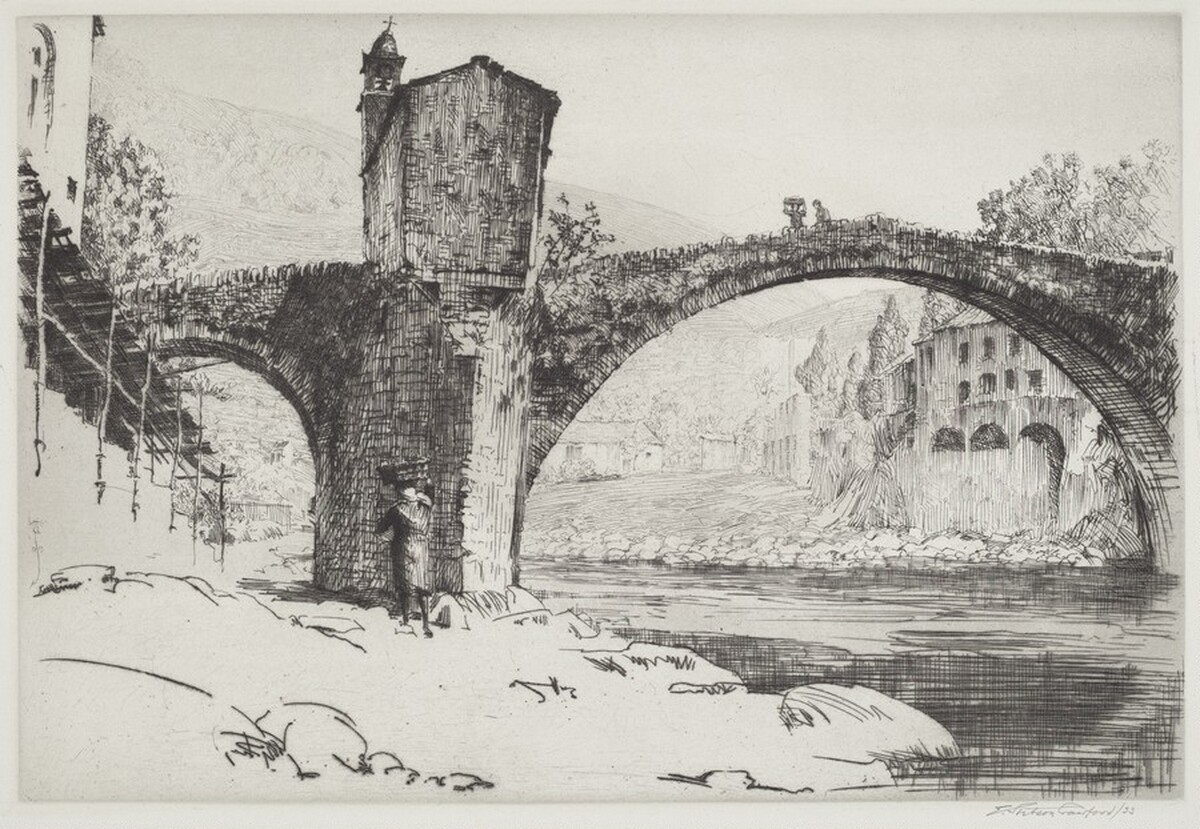 Bridge at Badalucco, Italy by Earl Stetson Crawford