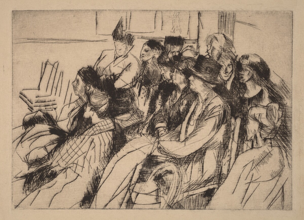 Group of Seated Figures by American 20th Century? (or British?)
