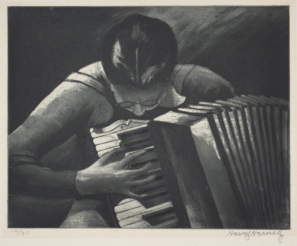 Untitled (Accordian Player) by Harry Hering