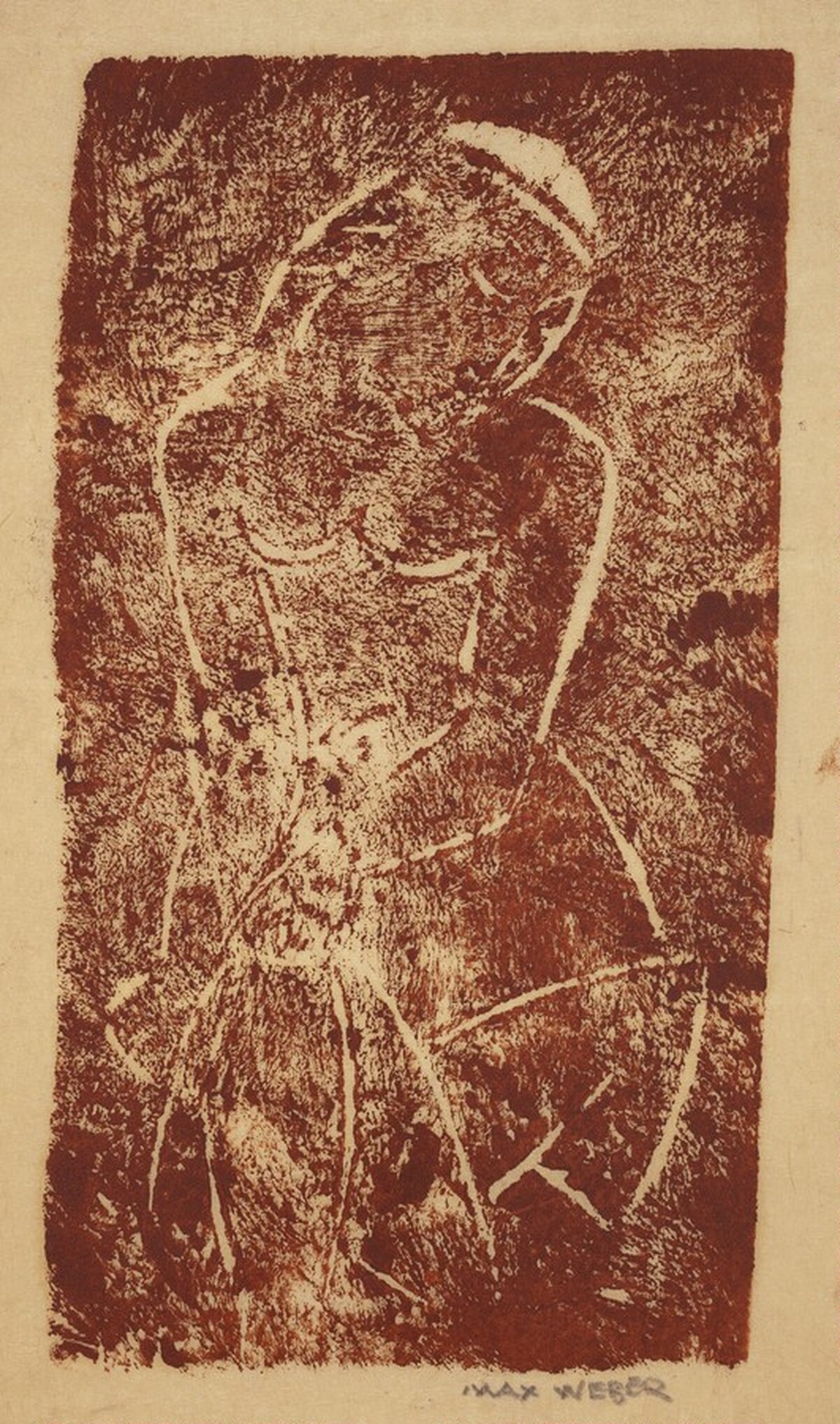 Crouching Nude Figure by Max Weber