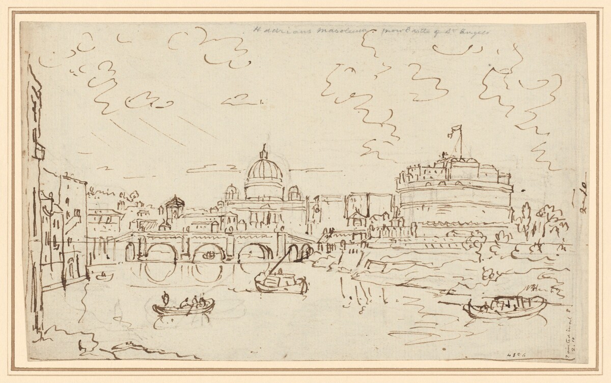 The Tiber with Saint Peter's and the Castel S. Angelo (recto) by William Marlow