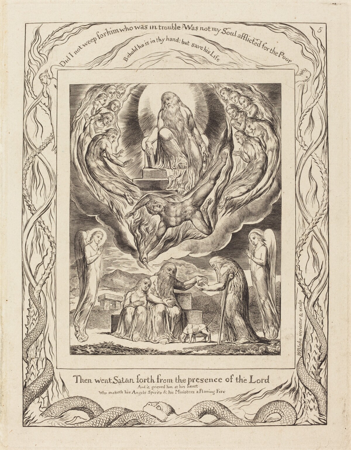 Satan Going Forth from the Presence of the Lord by William Blake