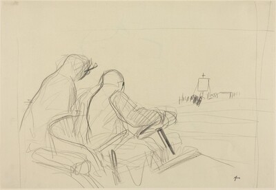 a) Chauffeur and Procession (recto); b) Two Sketches of Chauffeur and Passenger (verso)