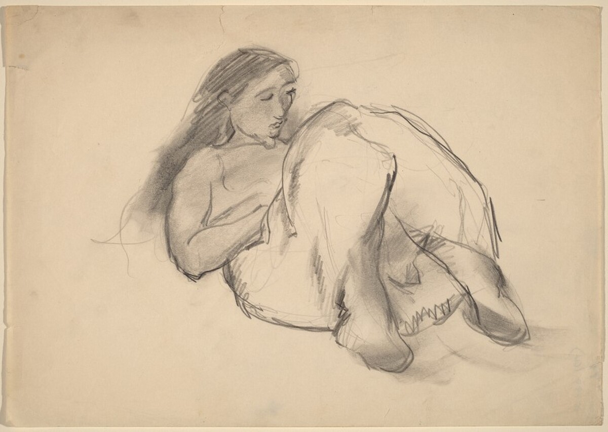 Woman Reclining, Knees Bent by Mark Rothko