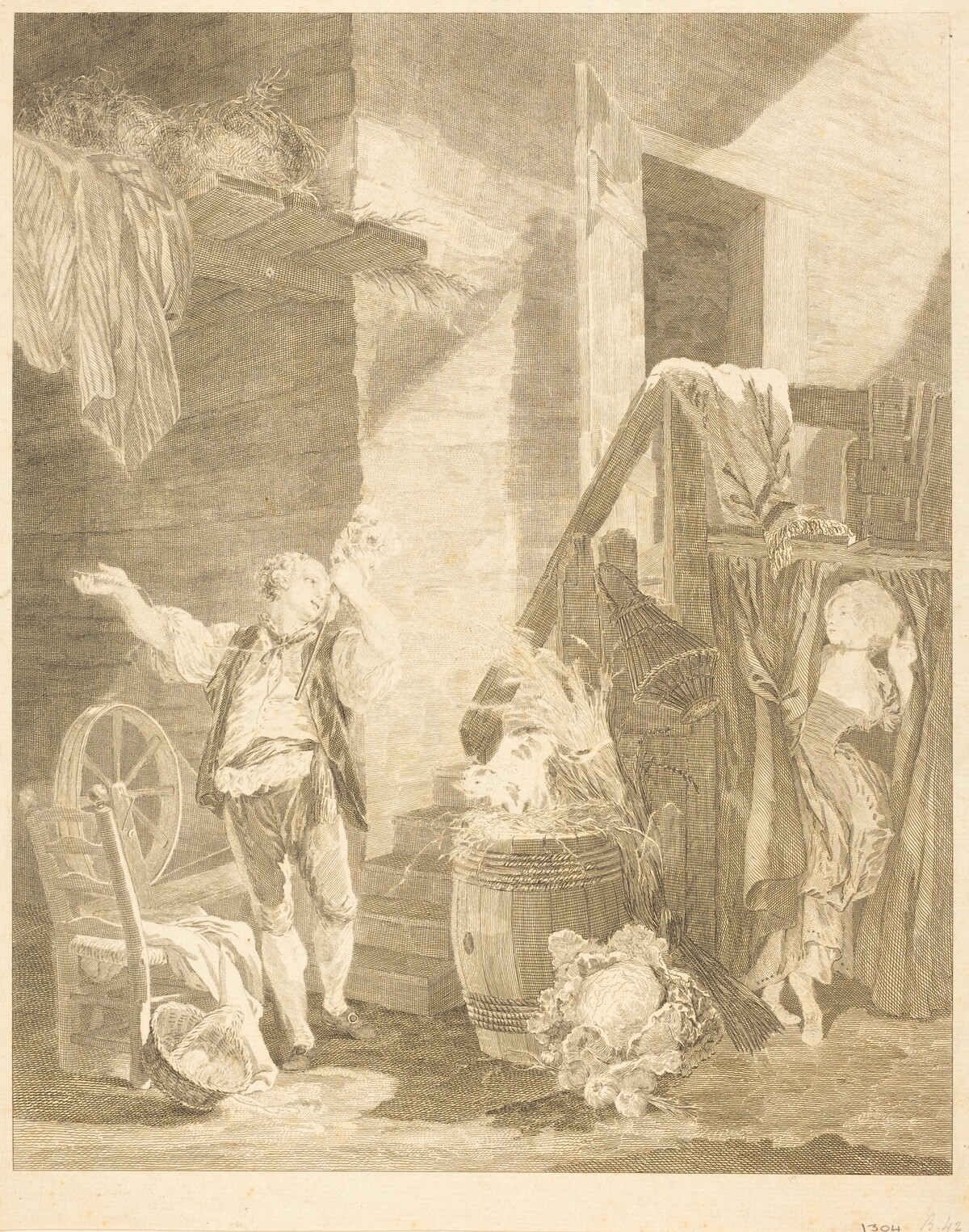 Rose et Colas by Jean-Baptiste Blaise Simonet after Pierre-Antoine Baudouin