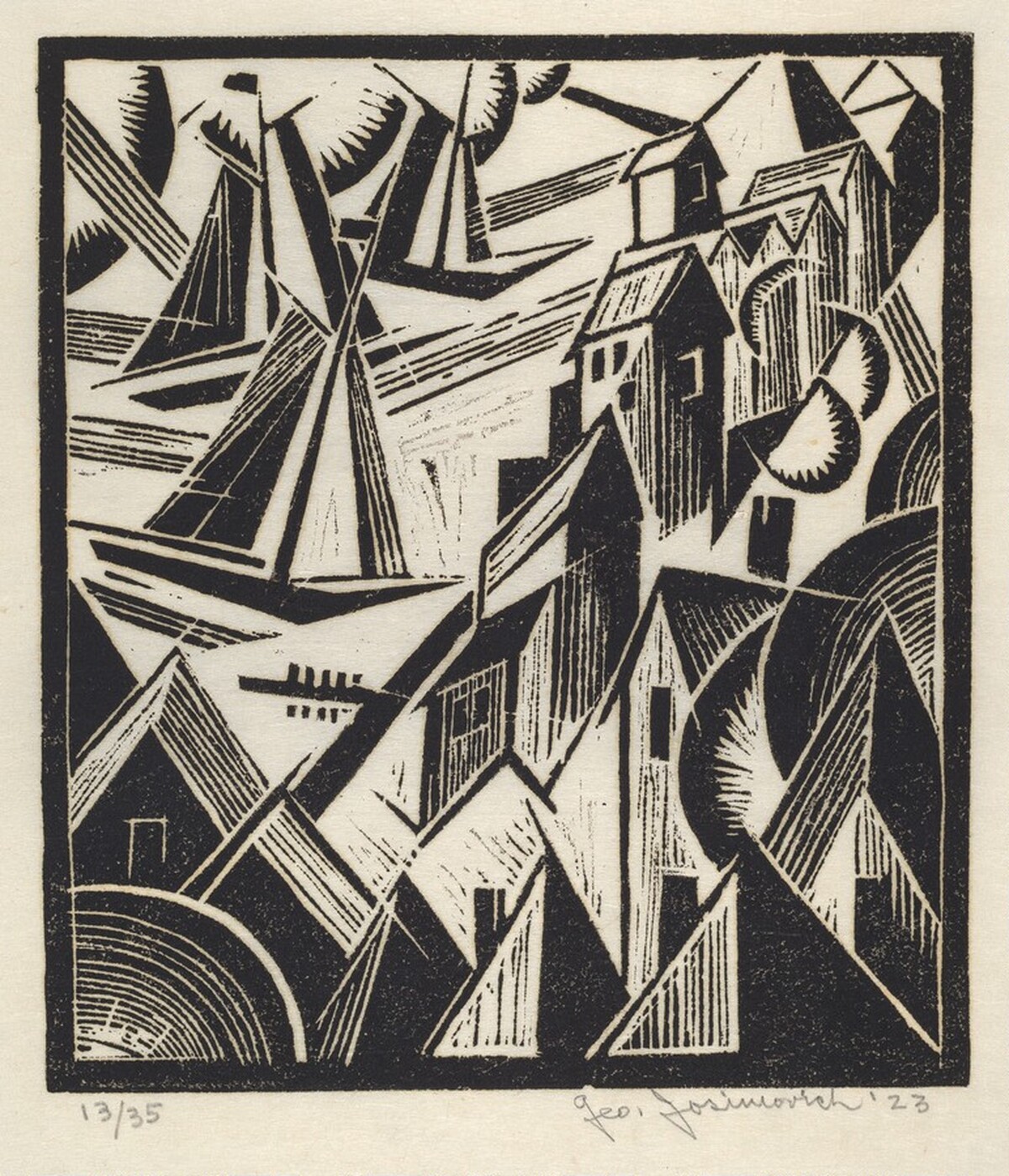 Untitled (Sailboats) by George Josimovich