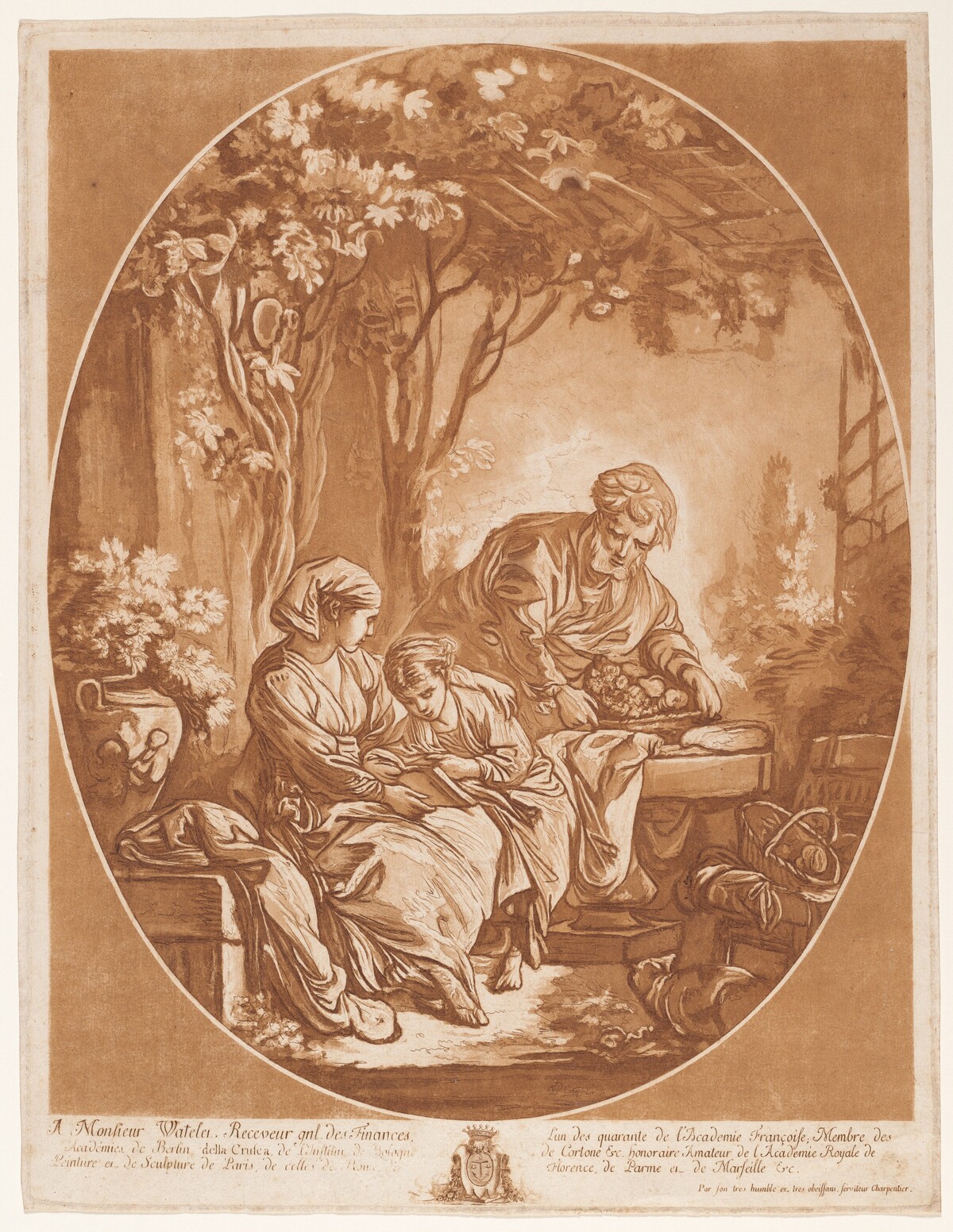 Education of the Virgin by François-Philippe Charpentier, after François Boucher