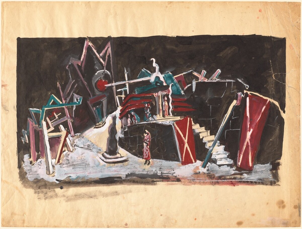 Untitled [Stage Set with Figures] by Mark Rothko