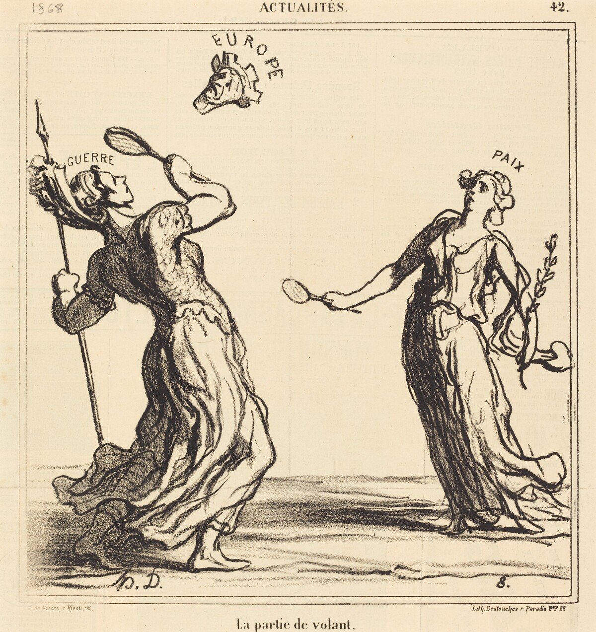 La Partie de volant by Honoré Daumier
