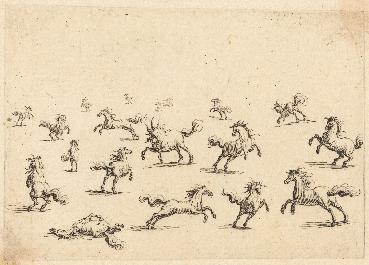 Horses Running by Jacques Callot