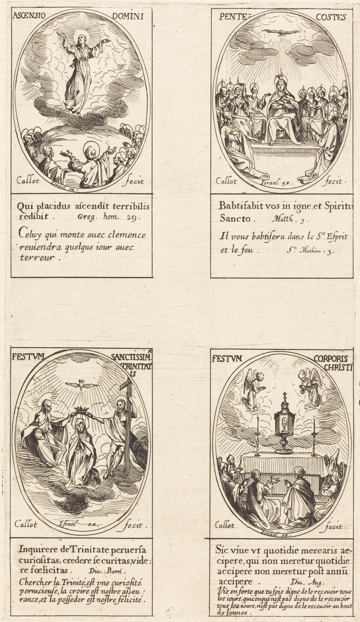 Ascension; Pentacost; Trinity; Corpus Christi by Jacques Callot