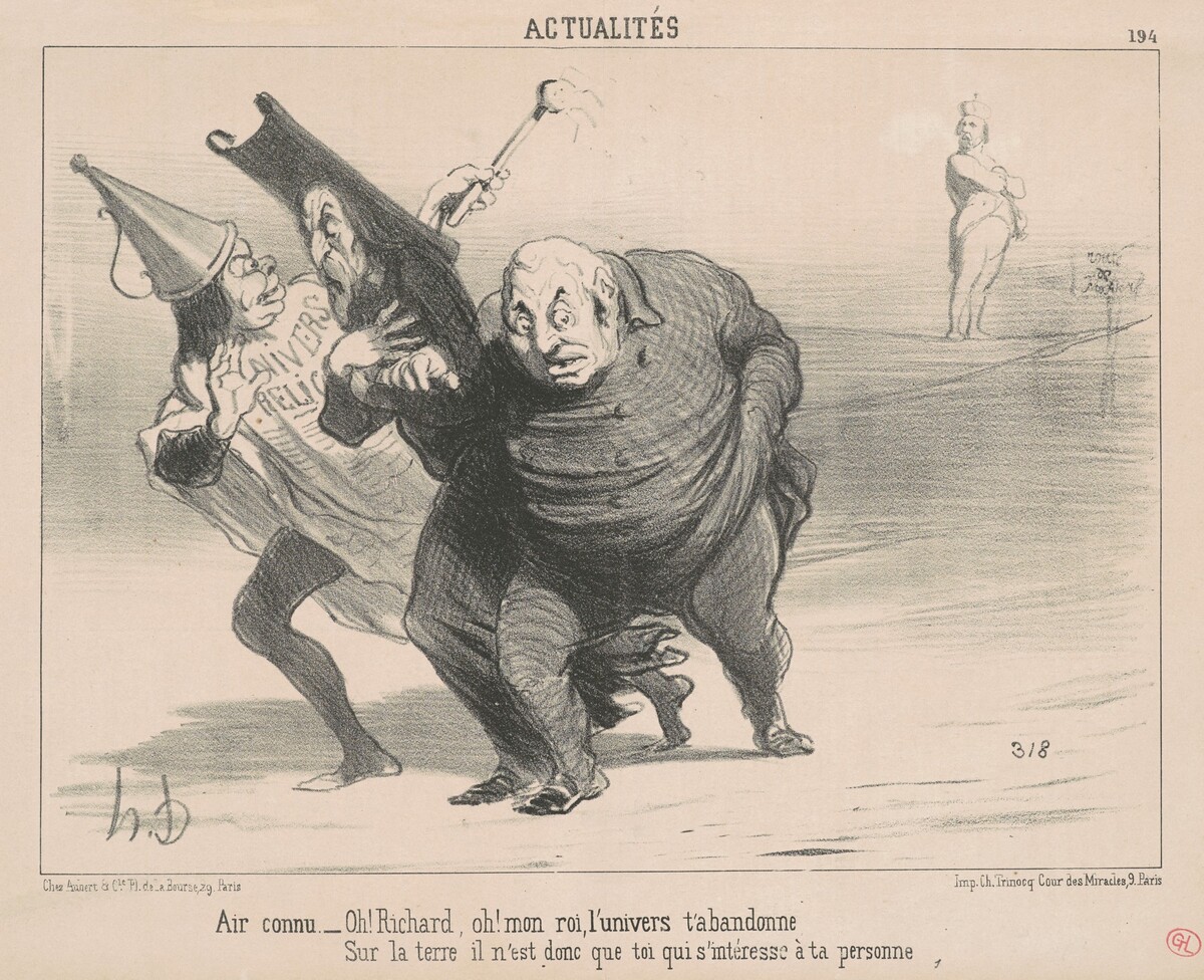 Air connu: Oh! Richard, Oh! Mon roi ... by Honoré Daumier