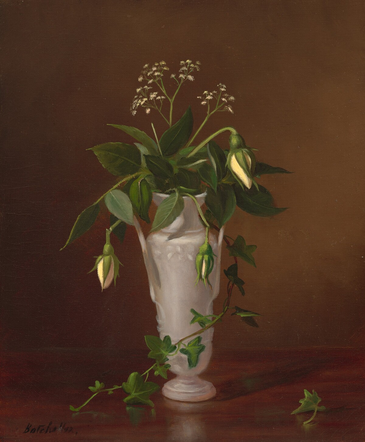 Myosotis and Roses in a Vase by Frederick Stone Batcheller