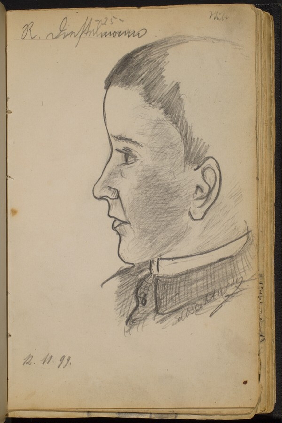 Boy in Profile to the Left by Max Beckmann
