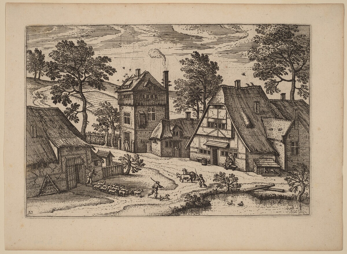 Village with Pond by Netherlandish 16th Century