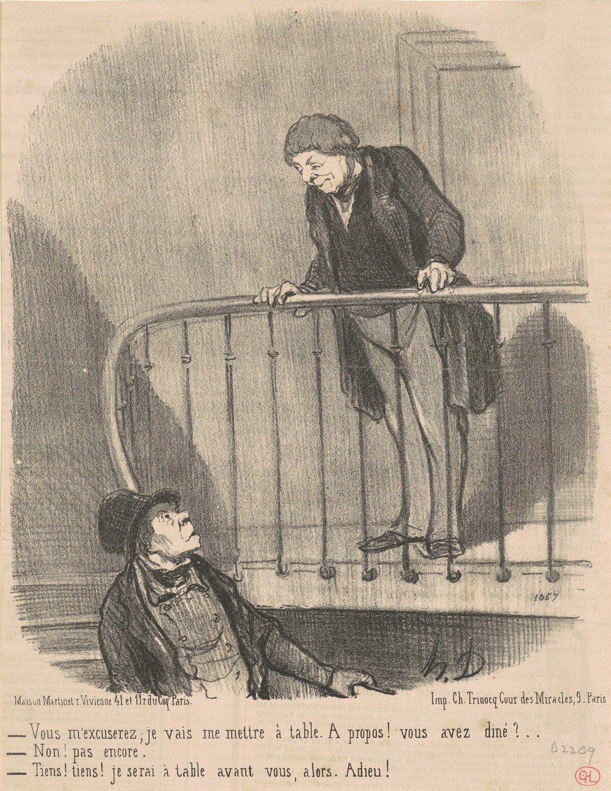 Vous m'excuserez: je vais me mettre a table ... by Honoré Daumier