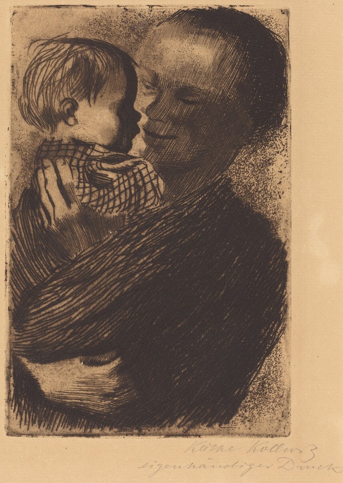 Mutter mit Kindauf auf dem Arm (Mother with Child on Her Arm) by Käthe Kollwitz