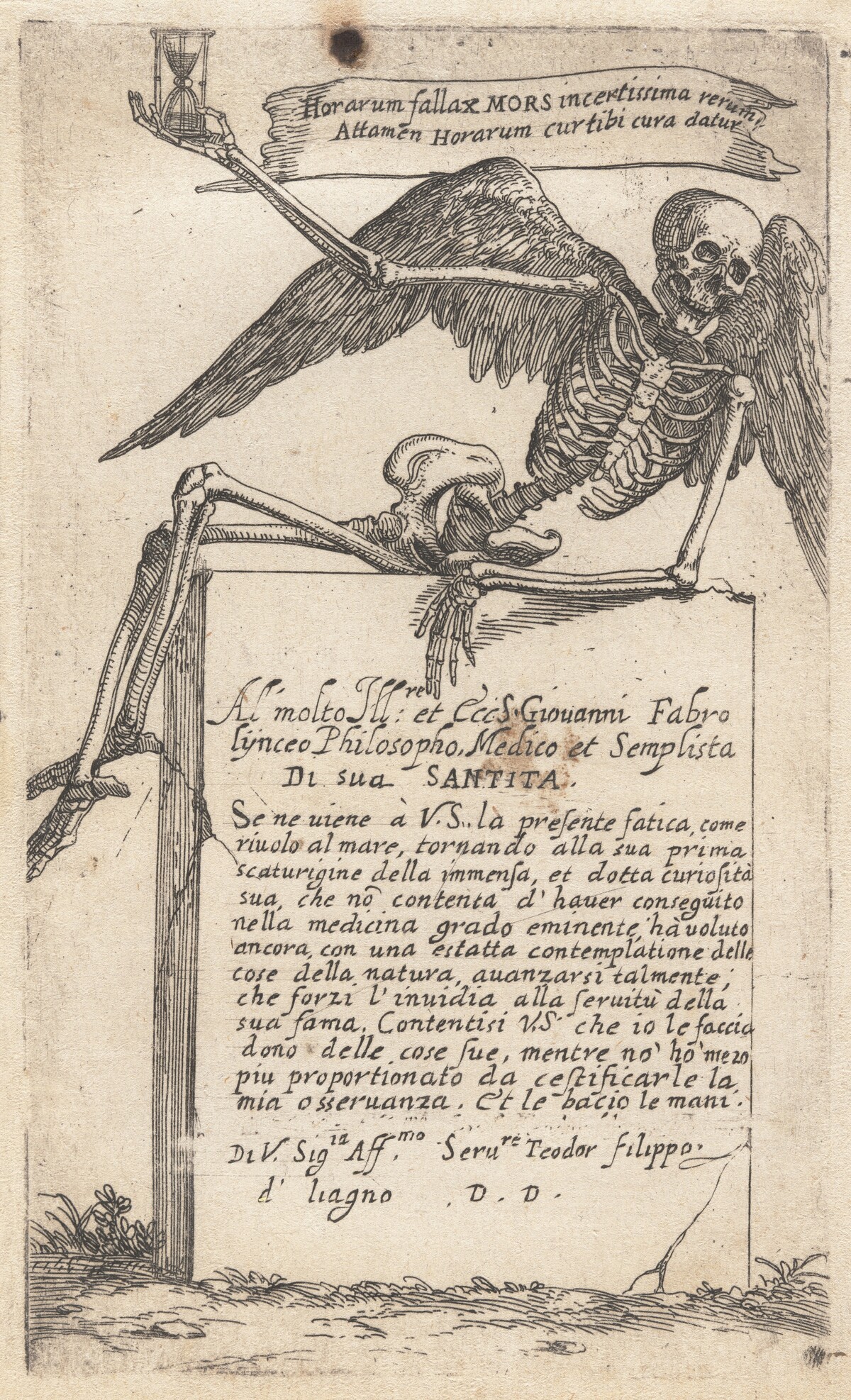 Seated Figure of Death with an Hourglass by Teodoro Filippo di Liagno, called Napoletano
