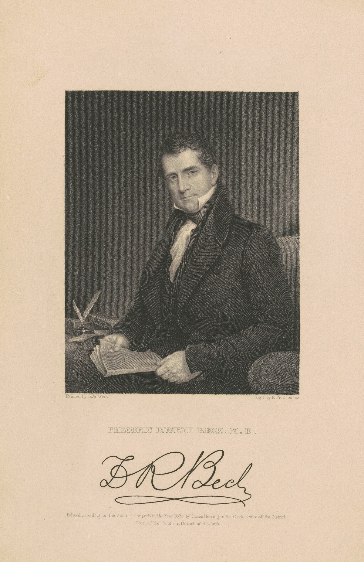 Theodric Romeyn Beck, M.D. by John Francis Eugene Prud'homme, after Robert Walter Weir
