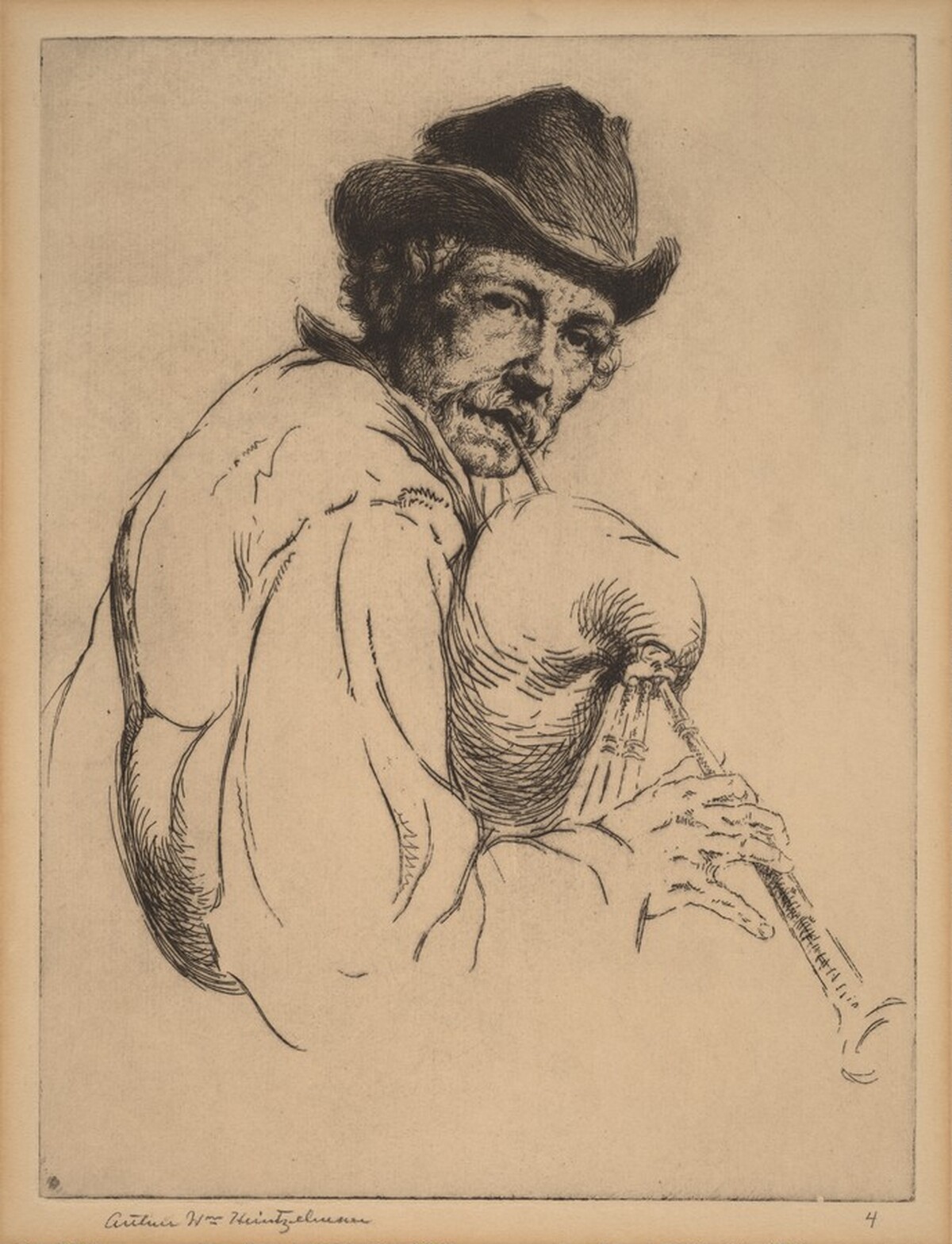 Strolling Musician of Gloucester by Arthur William Heintzelman
