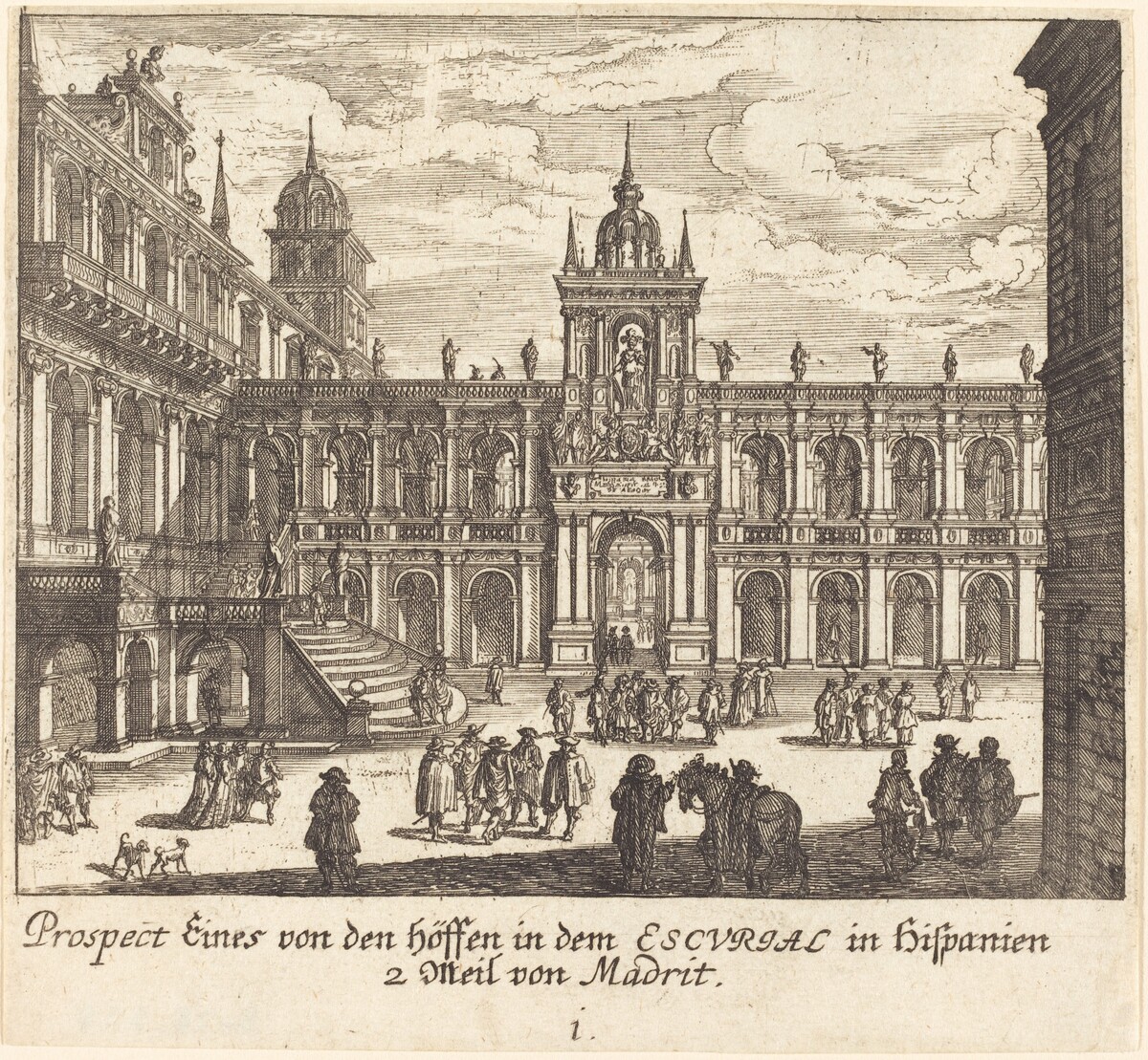 Escorial, Spain by Melchior Küsel after Johann Wilhelm Baur