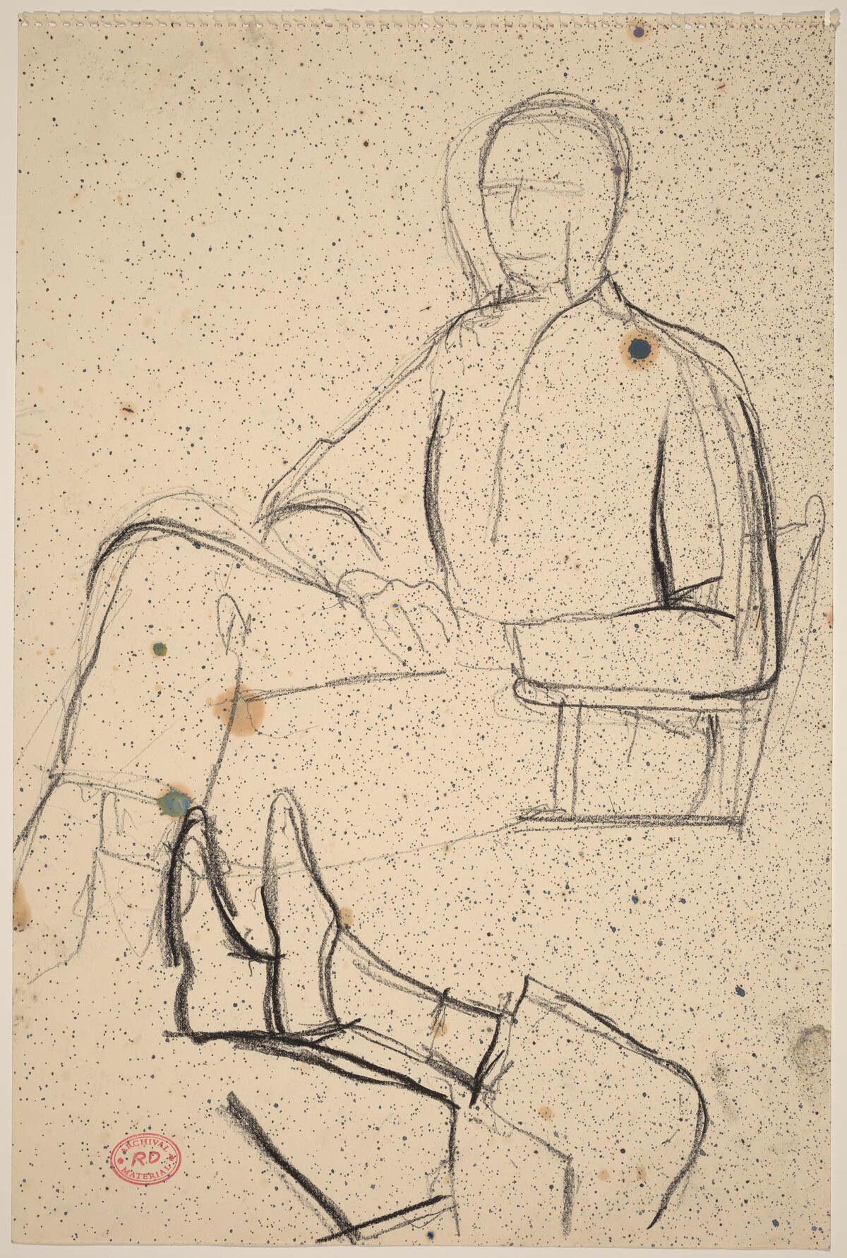Untitled [two studies: seated man and feet] by Richard Diebenkorn
