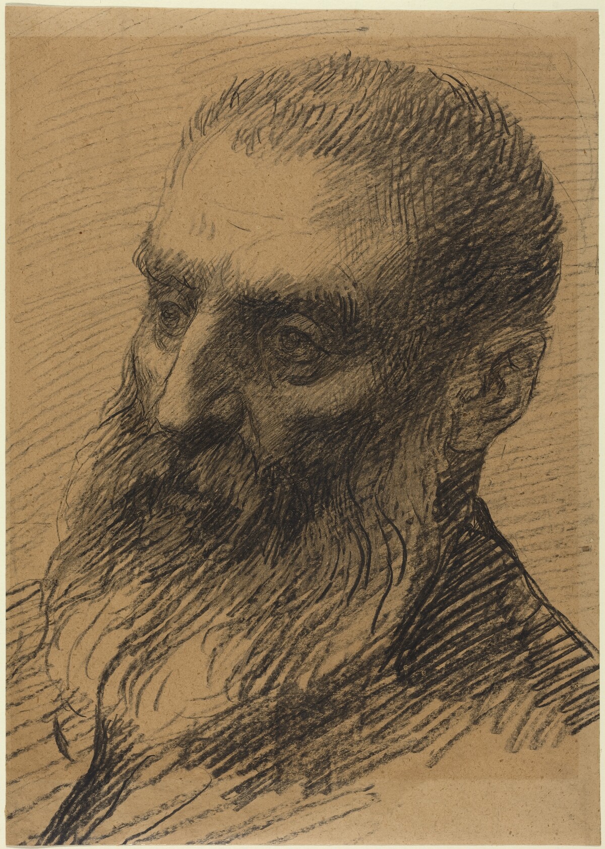 Head of a Man Facing Left by Alphonse Legros