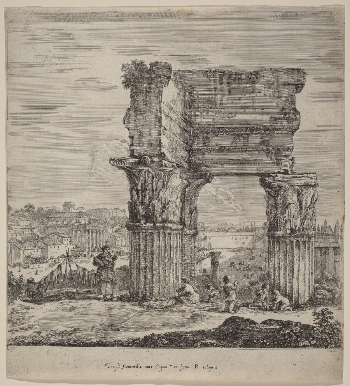 Temple of Concord and Roman Forum by Stefano Della Bella