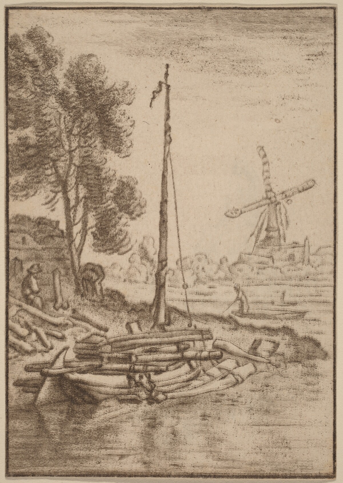 Winding River by Cornelis Ploos van Amstel after Herman Saftleven