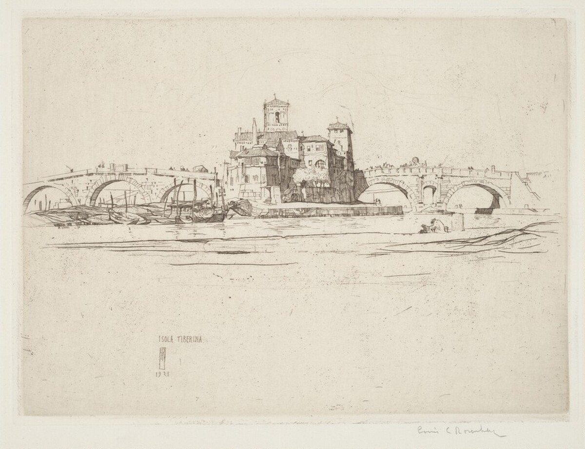 Island in the Tiber, Rome by Louis Conrad Rosenberg