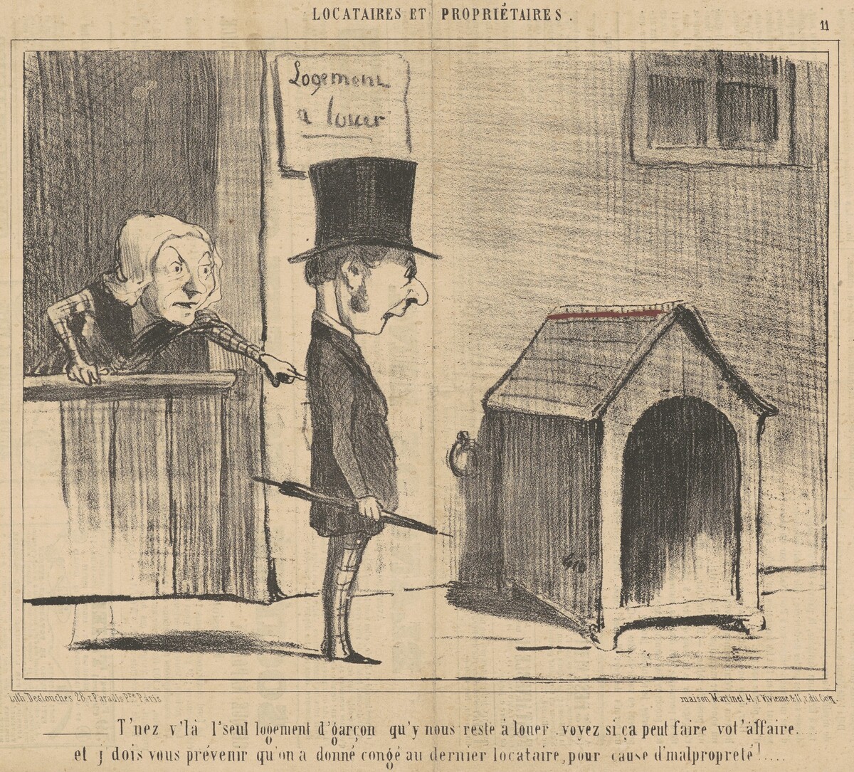T'nez v'la l'seul logement d'garçon ... by Honoré Daumier