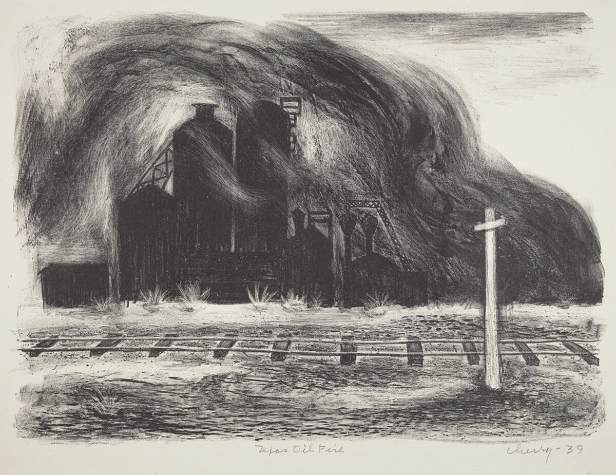 Texas Oil Fire by Herman Cherry