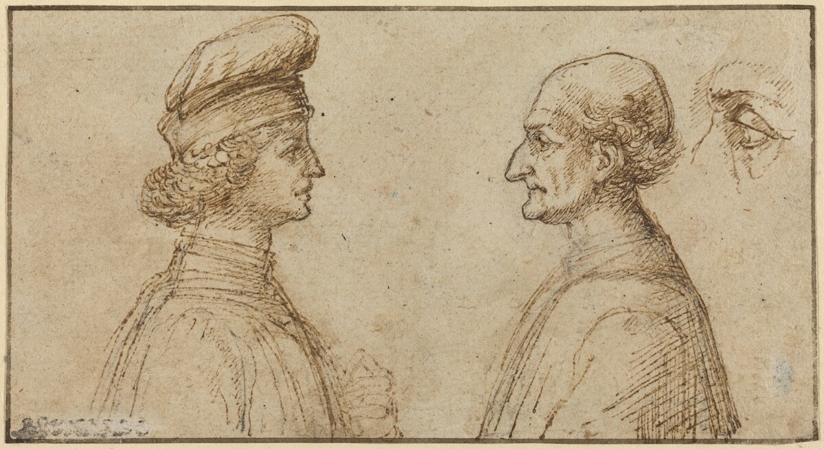 Bust of Two Men [recto] by Attributed to Sperandio