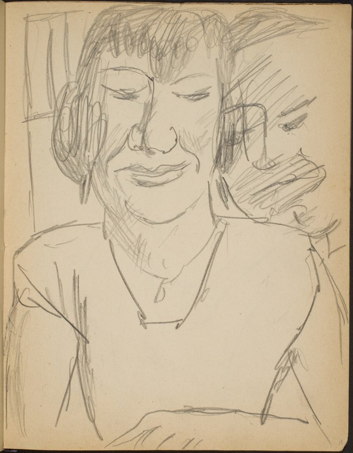Weibliche Bildnisstudie und männliches Gesicht  (Study of Female and Male Face) [p. 13] by Max Beckmann