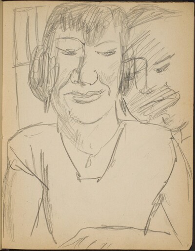 Weibliche Bildnisstudie und männliches Gesicht  (Study of Female and Male Face) [p. 13]