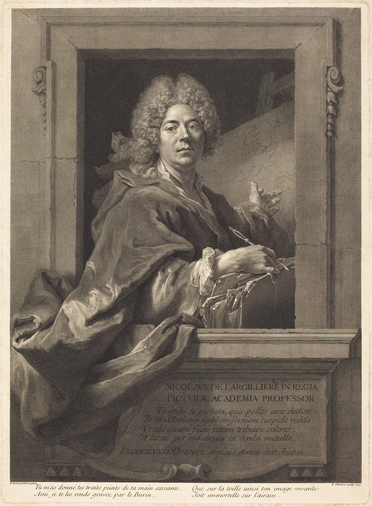 Nicolas de Largillière by François Chereau I after Nicolas de Largillierre